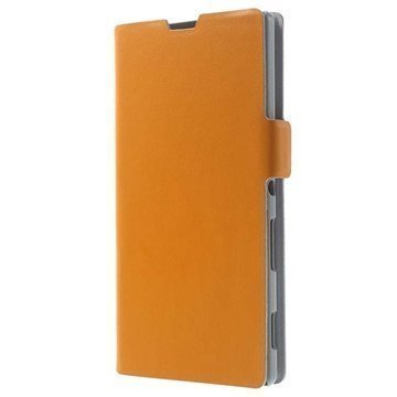 Sony Xperia T3 Doormoon Wallet Nahkakotelo Oranssi