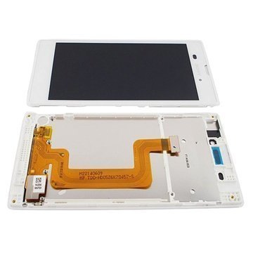 Sony Xperia T3 Etukuori & LCD Näyttö Valkoinen