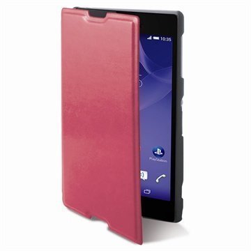 Sony Xperia T3 Ksix Folio Nahkakotelo Fuksia