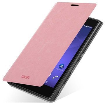 Sony Xperia T3 Mofi Rui Series Nahkainen Läppäkuori Pinkki