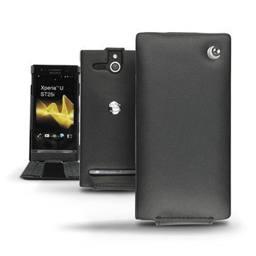 Sony Xperia U Noreve Tradition Flip Leather Case Black