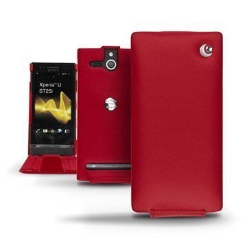 Sony Xperia U Noreve Tradition Flip Leather Case Red