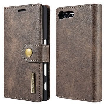 Sony Xperia X Compact Dg.Ming 2-in-1 Wallet Case Coffee
