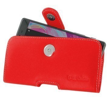 Sony Xperia X PDair Vaakasuuntainen Nahkakotelo Punainen