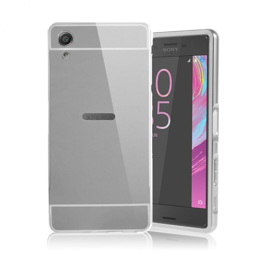 Sony Xperia X Performance Metalli Suojus Kova Muovikuori Hopea