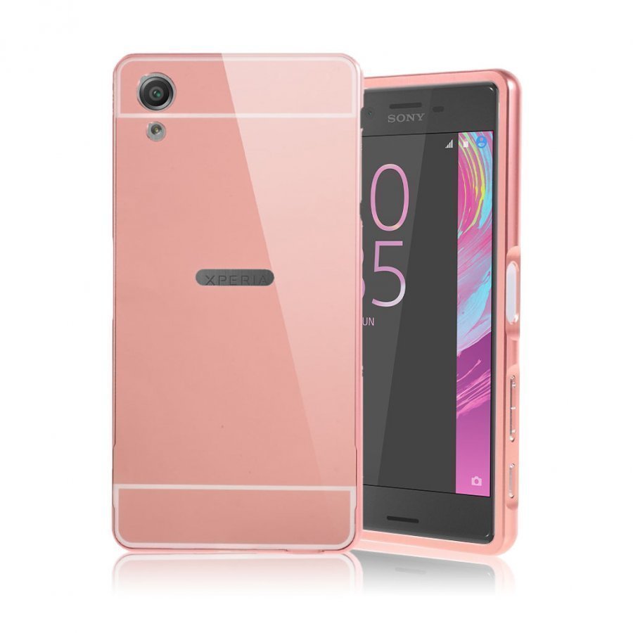 Sony Xperia X Performance Metalli Suojus Kova Muovikuori Rosee Kulta