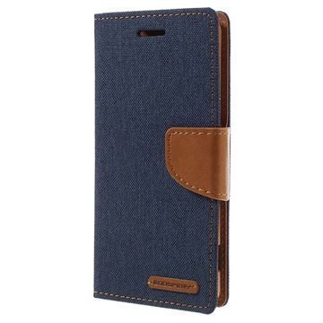 Sony Xperia XA Xperia XA Dual Mercury Goospery Canvas Diary Case Tummansininen