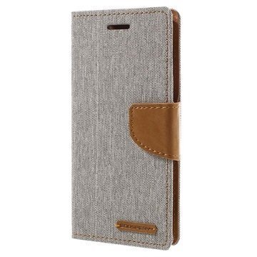 Sony Xperia XA Xperia XA Dual Mercury Goospery Canvas Diary Lompakkokotelo Harmaa