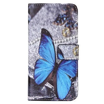 Sony Xperia XA Xperia XA Dual Wallet Case Blue Butterfly