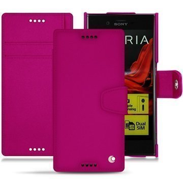 Sony Xperia XZ Noreve Tradition B lompakkokotelo Neon Vaaleanpunainen