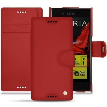 Sony Xperia XZ Noreve Tradition B nahkainen lompakkokotelo Punainen