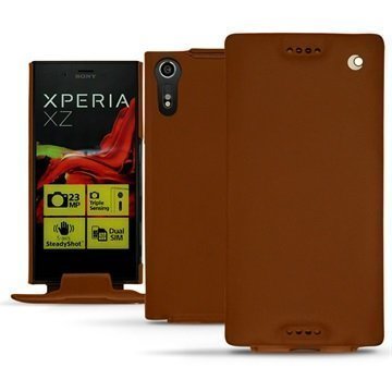 Sony Xperia XZ Noreve Tradition Flip Case Ruskea