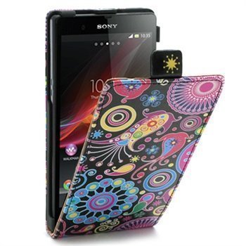 Sony Xperia Z Flip Nahkakotelo Musta / Vaaleanpunainen / Sininen / Keltainen