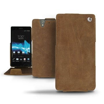 Sony Xperia Z Noreve Tradition Flip Leather Case Sandy Vintage