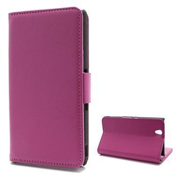 Sony Xperia Z Wallet Nahkakotelo Kuuma Pinkki