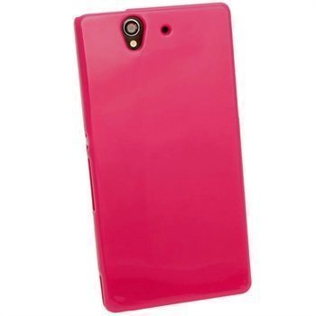 Sony Xperia Z iGadgitz Kiiltävä TPU-Suojakotelo Pinkki