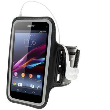 Sony Xperia Z1 Compact iGadgitz Anti-Slip Neoprene Käsivarsihihna Musta