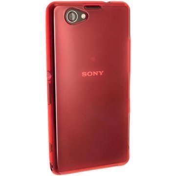 Sony Xperia Z1 Compact iGadgitz TPU-Suojakotelo Transparent Punainen