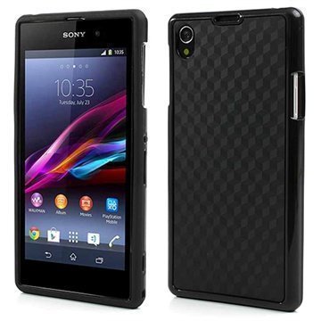 Sony Xperia Z1 Cube Design Hybridikotelo Musta