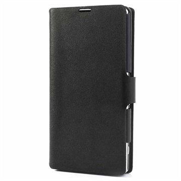 Sony Xperia Z1 Doormoon Wallet Nahkakotelo Musta