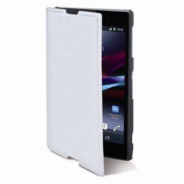 Sony Xperia Z1 Ksix Folio Nahkainen Suojakotelo Valkoinen