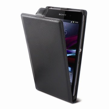 Sony Xperia Z1 Ksix Vertical Flip Leather Case Black