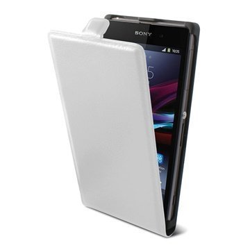 Sony Xperia Z1 Ksix Vertical Flip Leather Case White