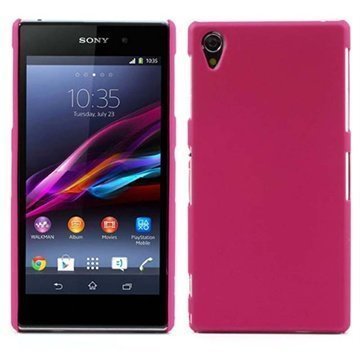 Sony Xperia Z1 Kumipintainen Napsautuskotelo Kuuma Pinkki