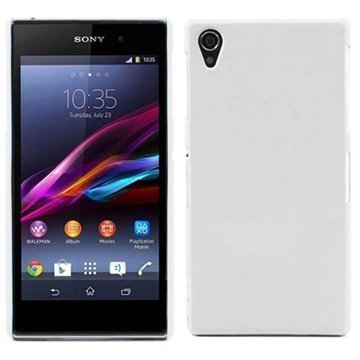 Sony Xperia Z1 Kumipintainen Napsautuskotelo Valkoinen