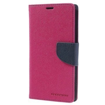 Sony Xperia Z1 Mercury Goospery Fancy Diary Lompakkokotelo Tumman Sininen / Kuuma Pinkki