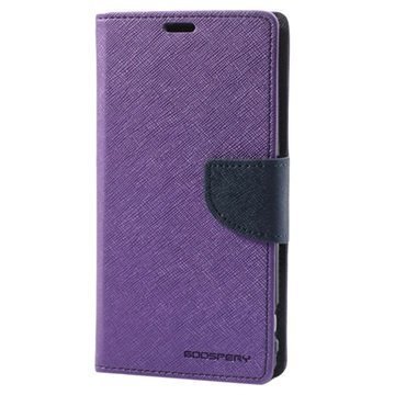 Sony Xperia Z1 Mercury Goospery Fancy Diary Lompakkokotelo Tumman Sininen / Violetti