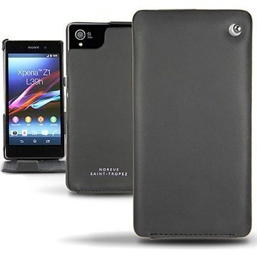 Sony Xperia Z1 Noreve Tradition Flip Leather Case Black