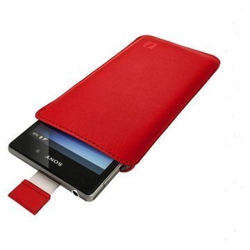 Sony Xperia Z1 iGadgitz Nahkakotelo Punainen