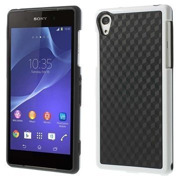 Sony Xperia Z2 Cube Design Hybrid Kotelo Musta / Valkoinen