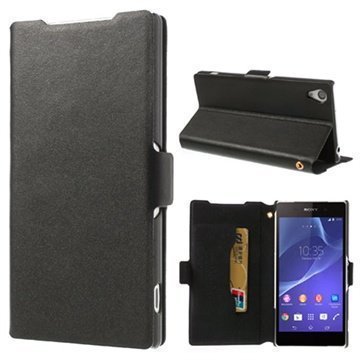 Sony Xperia Z2 Doormoon Wallet Kotelo Musta