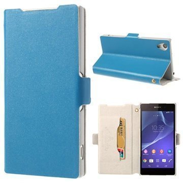 Sony Xperia Z2 Doormoon Wallet Kotelo Sininen