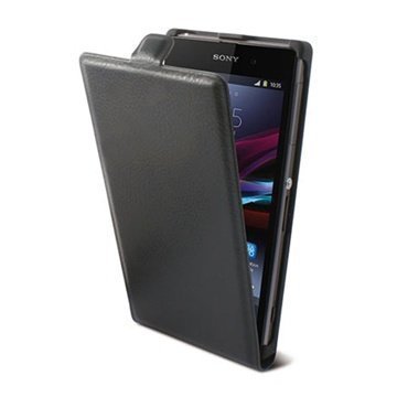 Sony Xperia Z2 Ksix Flip Nahkakotelo Musta