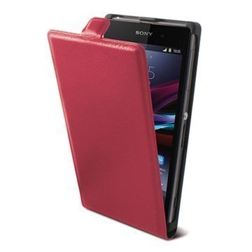 Sony Xperia Z2 Ksix Flip Nahkakotelo Punainen