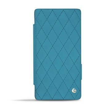 Sony Xperia Z2 Noreve Tradition D Flip Leather Case Blue Fluo Couture