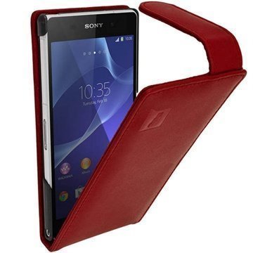 Sony Xperia Z2 iGadgitz Nahkainen Läppäkotelo Punainen