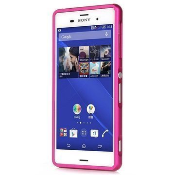Sony Xperia Z3 Alumiininen Suojareunus Kuuma Pinkki