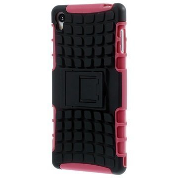 Sony Xperia Z3 Anti-Slip Hybrid Case Black / Hot Pink