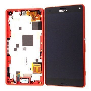 Sony Xperia Z3 Compact Etukuori & LCD Näyttö Oranssi