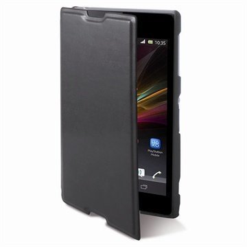 Sony Xperia Z3 Compact Ksix Folio Nahkainen Läppäkotelo- Musta