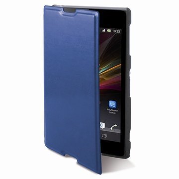 Sony Xperia Z3 Compact Ksix Folio Nahkainen Läppäkotelo Sininen
