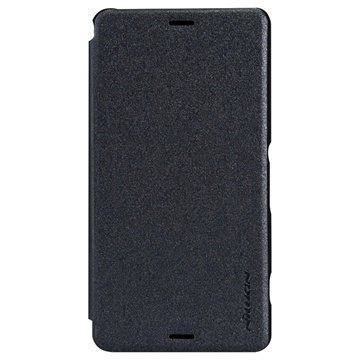 Sony Xperia Z3 Compact Nillkin Sparkle Series Nahkainen Läppäkotelo Musta