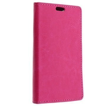 Sony Xperia Z3 Compact Wallet Nahkakotelo Kuuma Pinkki