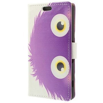Sony Xperia Z3 Compact Wallet Nahkakotelo Purple Monster