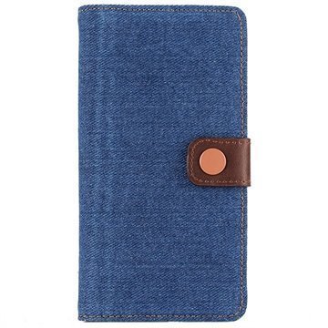 Sony Xperia Z3+ Jeans Lompakkokotelo Sininen