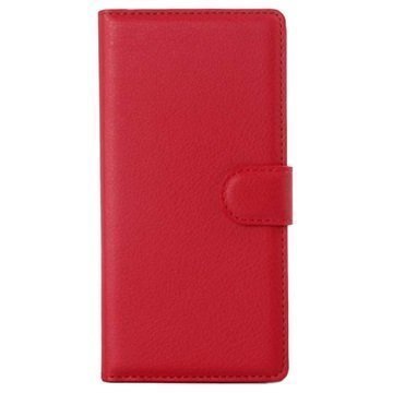 Sony Xperia Z3+ Kuvioitu Lompakkokotelo Punainen